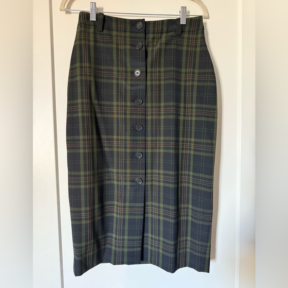 Wilfred Plaid Button-Front Skirt
